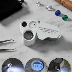 Lupa De Joyería Aumento 30x y 60x Con Iluminación Led X 12 Und