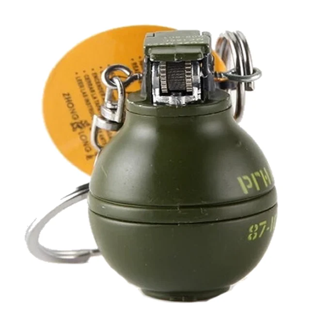Encendedor Llavero Granada Militar Táctico Camping Metal