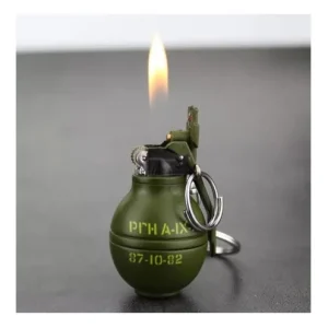 Encendedor Llavero Granada Militar Táctico Camping Metal