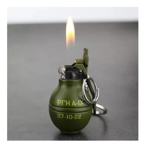Encendedor Llavero Granada Militar Táctico Camping Metal