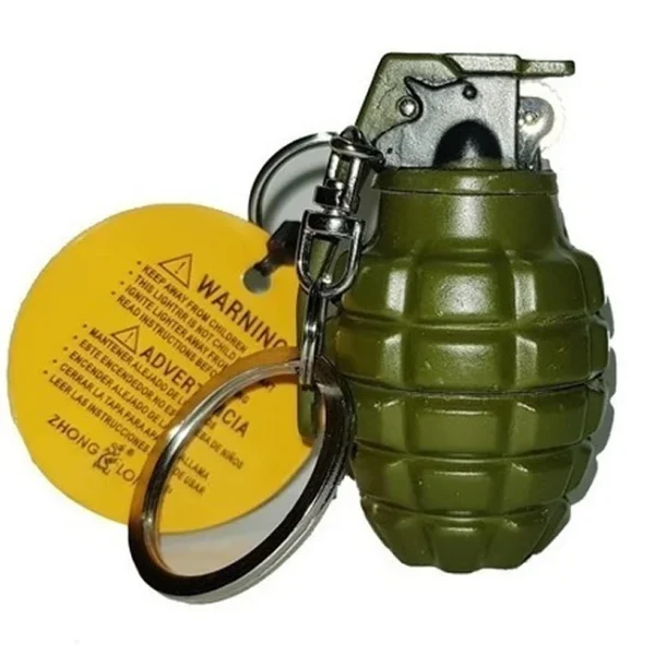Encendedor Llavero Tipo Granada Militar Recargable Gas Butano