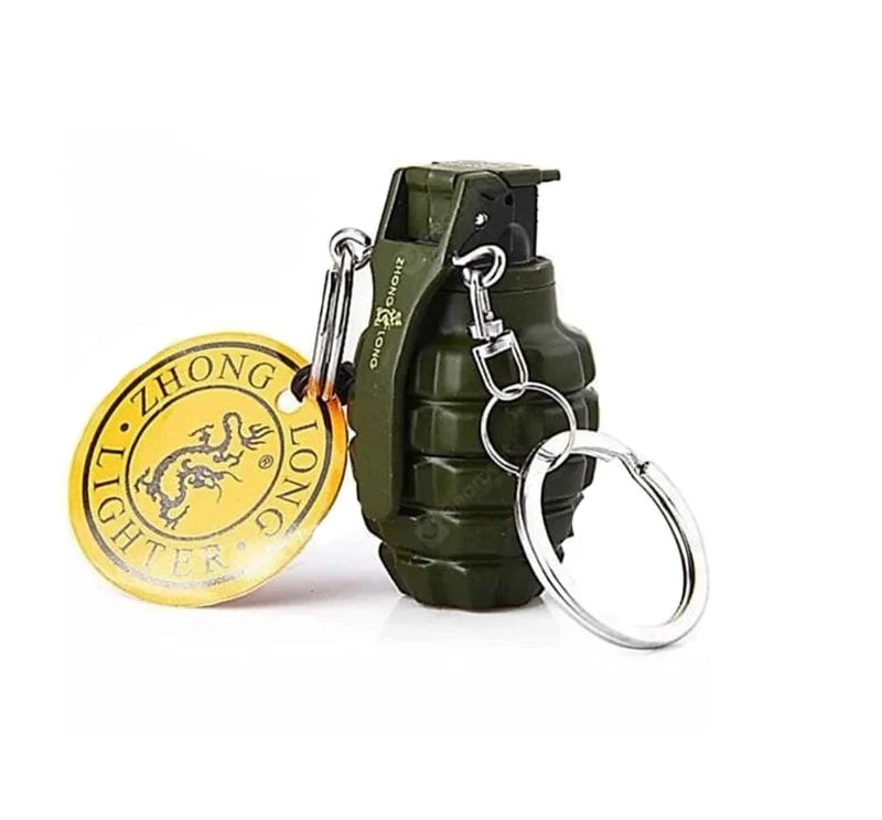 Encendedor Llavero Tipo Granada Militar Recargable Gas Butano