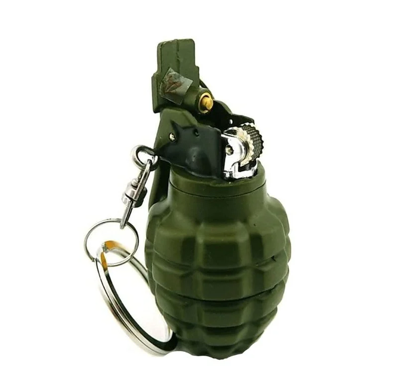 Encendedor Llavero Tipo Granada Militar Recargable Gas Butano