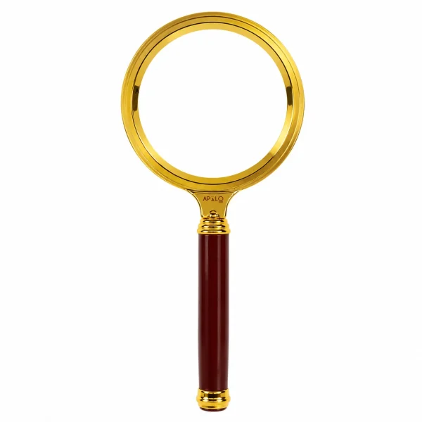 Lupa De Mano 80mm Redonda Lente Vidrio Mango Madera