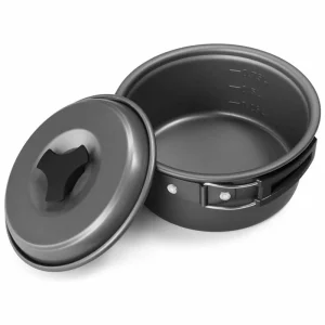 Set Cocina Menaje Camping Porta Comidas Olla Y Sarten Plegable