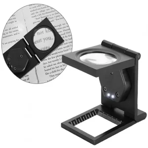 Lupa Cuenta Hilos Luz Led 10x Aumento Plegable Portátil