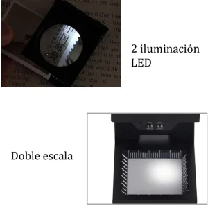 Lupa Cuenta Hilos Luz Led 10x Aumento Plegable Portátil