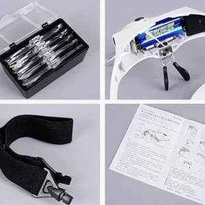 Gafas Lupa Visera Luces LED 5 Lentes Joyería Odontología