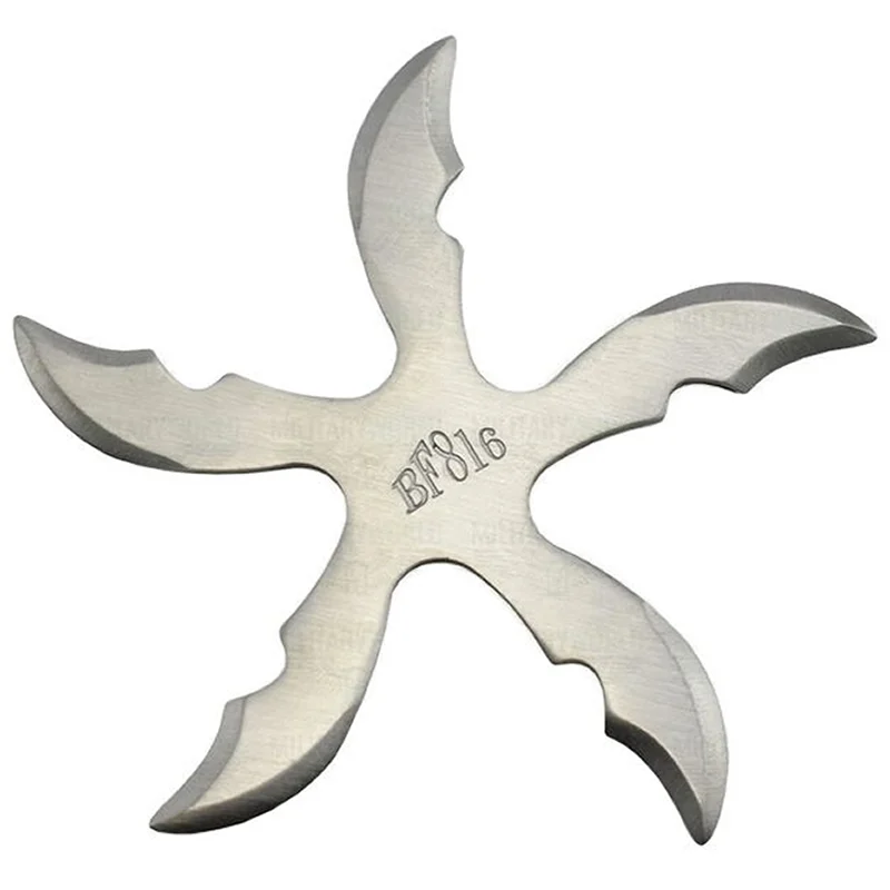 Estrella Ninja De Lanzar 5 Puntas Aspas Curvas Con Estuche