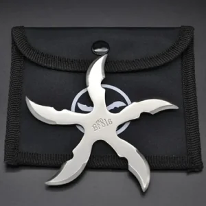 Estrella Ninja De Lanzar 5 Puntas Aspas Curvas Con Estuche