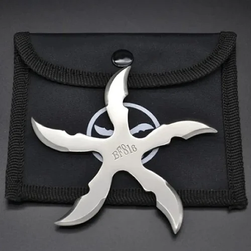 Estrella Ninja De Lanzar 5 Puntas Aspas Curvas Con Estuche