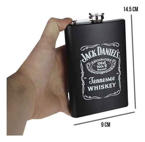 Licorera Whiskera 9 Oz Acero Inoxidable 4 Copas + Embudo