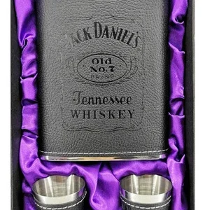 Licorera Whiskera Lujo Jack Daniels Acero Inoxidable + 2 Copas
