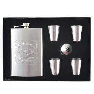 Kit Whiskera Licorera Jim Beam + 4 Copas + Embudo