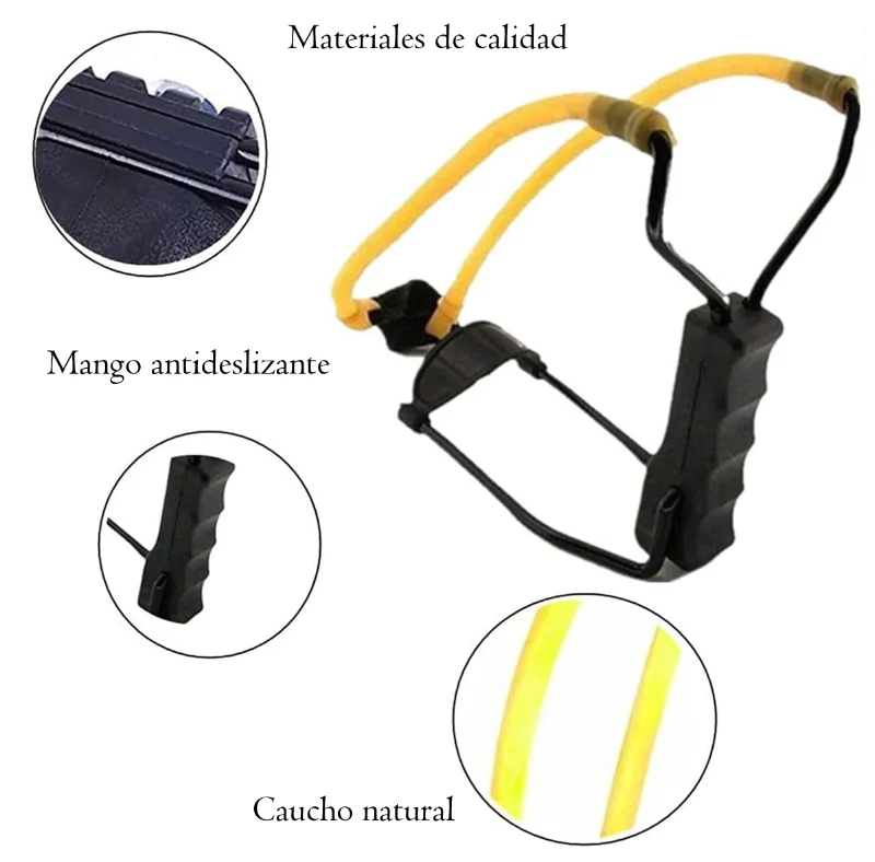 Cauchera Resortera Soporte De Muñeca Metálica Bandas Latex
