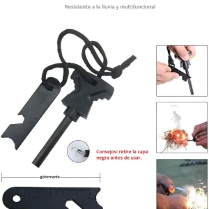 Kit Supervivencia 10 en 1 Caja Herramientas Multiusos Camping