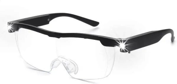 Gafas Lupa Aumento Proteccion Vision Luz Led Zoom 160 %