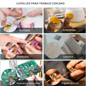 Gafas Lupa Aumento Proteccion Vision Luz Led Zoom 160 %