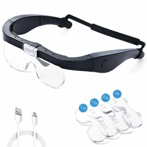 Gafas Lupa Aumento Vision Luz Led Recargable 4 Lentes Optivisor