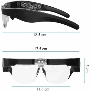 Gafas Lupa Aumento Vision Luz Led Recargable 4 Lentes Optivisor