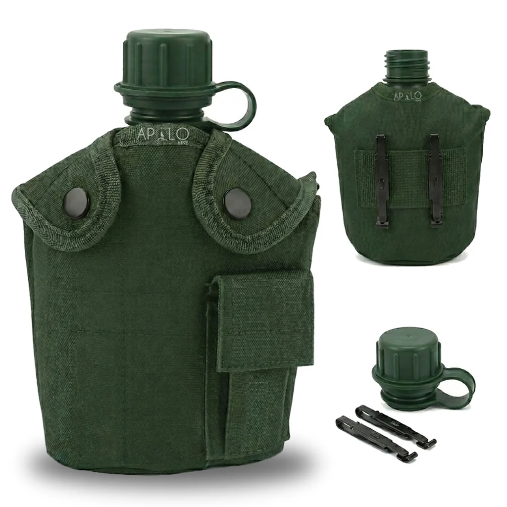 Cantimplora Americana Botella Tactica Militar 1L Con Estuche