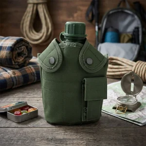 Cantimplora Americana Botella Tactica Militar 1L Con Estuche