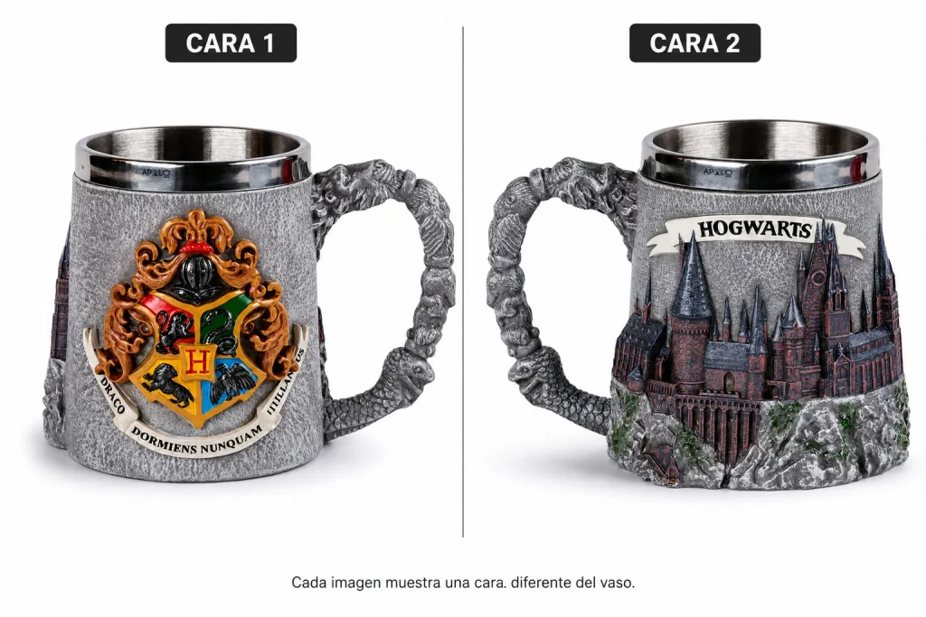 Vaso Taza Skull Mug Harry Potter Casas Hogwarts Coleccionable