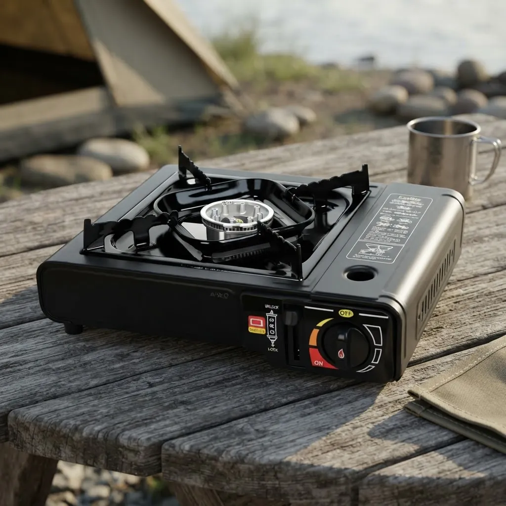 Estufa De Gas Portátil Camping Con Accesorios Y Estuche