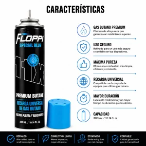 Recarga Gas Butano Tanque 300 Ml Soplete Encendedor + Adaptador