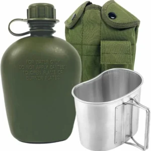 Cantimplora Tactica Botella Militar 1 Litro Con Estuche Y Jarra