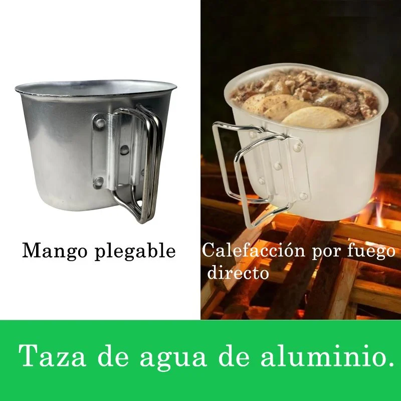 Cantimplora Tactica Botella Militar 1 Litro Con Estuche Y Jarra