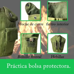 Cantimplora Tactica Botella Militar 1 Litro Con Estuche Y Jarra