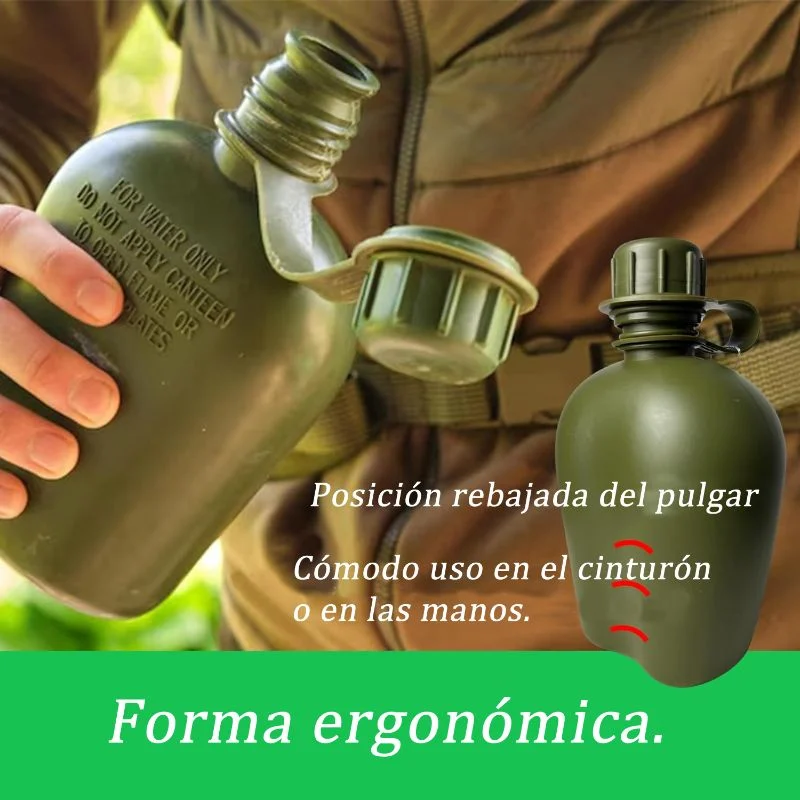 Cantimplora Tactica Botella Militar 1 Litro Con Estuche Y Jarra