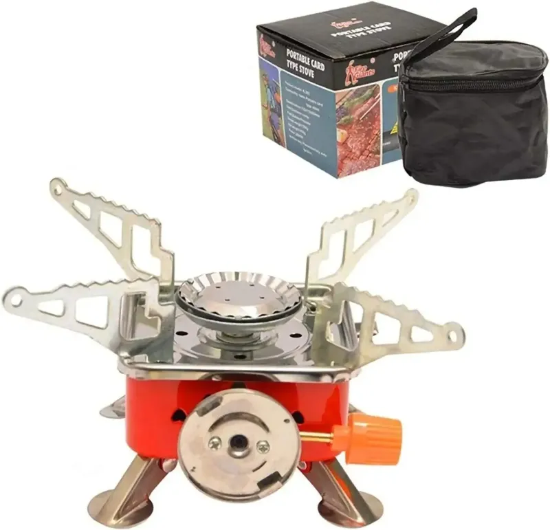 Mini Estufa Portatil Camping Fogón Plegable Gas Butano Acero