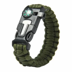 Manilla Supervivencia 5 en 1 Pulsera Tactica Brújula Pedernal