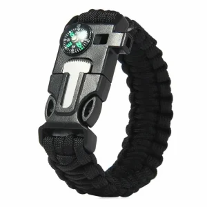 Manilla Supervivencia 5 en 1 Pulsera Tactica Brújula Pedernal