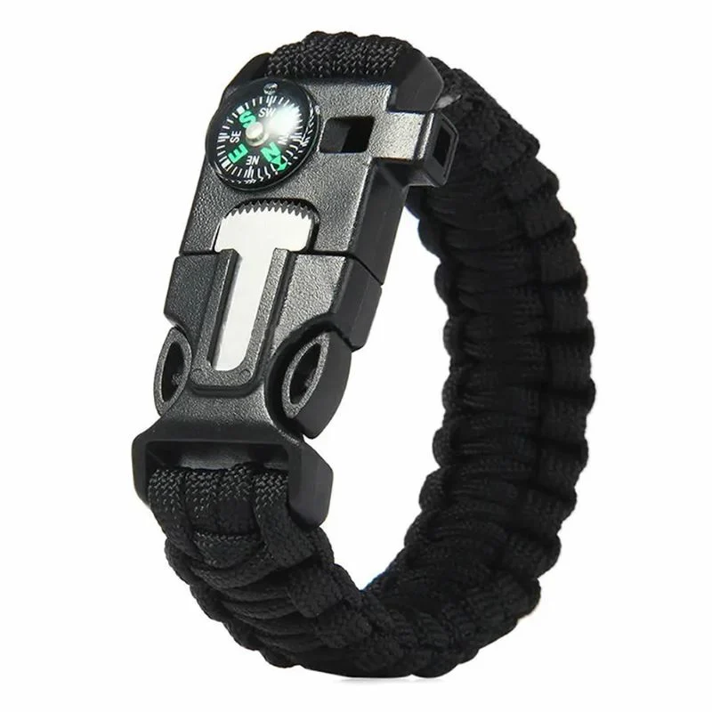 Manilla Supervivencia 5 en 1 Pulsera Tactica Brújula Pedernal