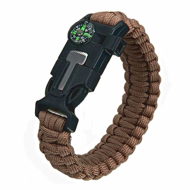 Manilla Supervivencia 5 en 1 Pulsera Tactica Brújula Pedernal