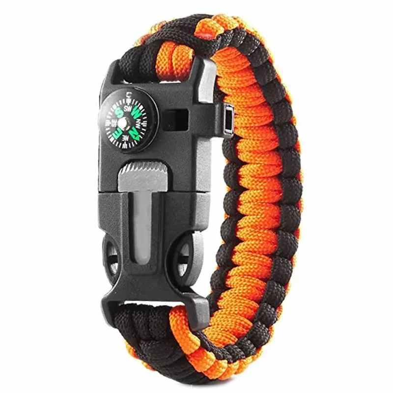 Manilla Supervivencia 5 en 1 Pulsera Tactica Brújula Pedernal