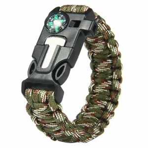 Manilla Supervivencia 5 en 1 Pulsera Tactica Brújula Pedernal
