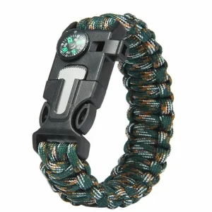 Manilla Supervivencia 5 en 1 Pulsera Tactica Brújula Pedernal