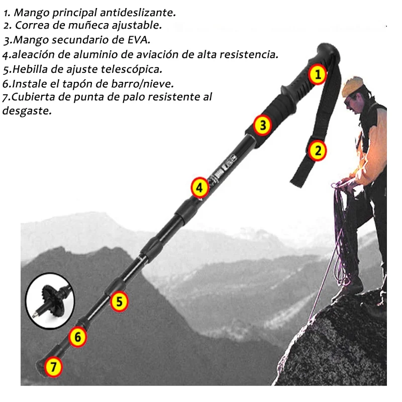 Baston De Caminata Senderismo Trekking Telescopico Camping