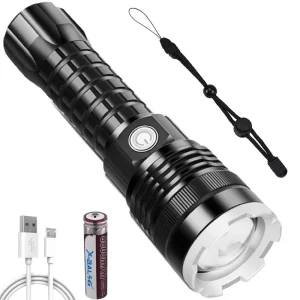 Linterna Recargable 12000 Lúmenes Zoom 5 Modos Impermeable