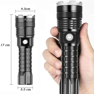 Linterna Recargable 12000 Lúmenes Zoom 5 Modos Impermeable