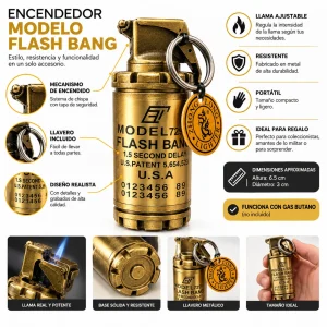 Encendedor Llavero Tipo Granada Recargable Táctico Metálico