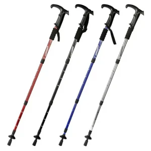 Bastón Trekking Telescópico Plegable Aleación Aluminio Ligero