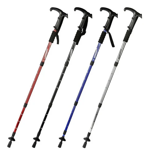 Bastón Trekking Telescópico Plegable Aleación Aluminio Ligero