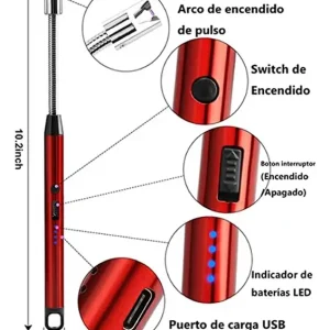 Encendedor Eléctrico USB Cuello Flexible Con Indicador LED
