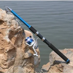 Caña De Pescar Telescópica Bara 2.1 Mts Carrete Nylon + Anzuelos