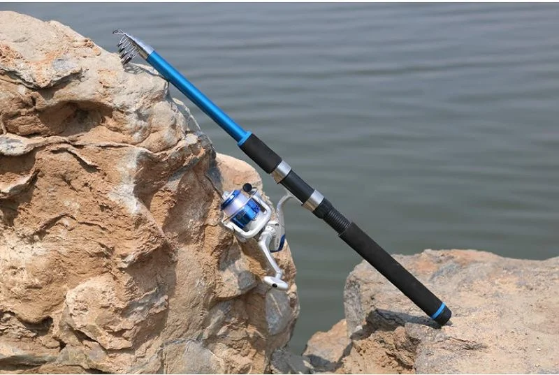 Caña De Pescar Telescópica Bara 2.1 Mts Carrete Nylon + Anzuelos